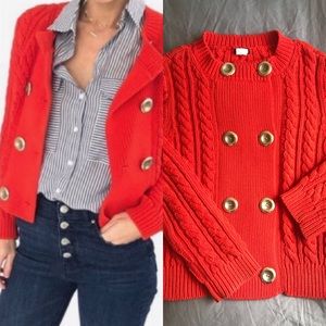 Jcrew toulouse cable-knit jacket SzL